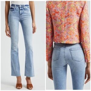 New L’Agence Ruth High Rise Straight Jeans Loyola Light Wash Long Sz 29